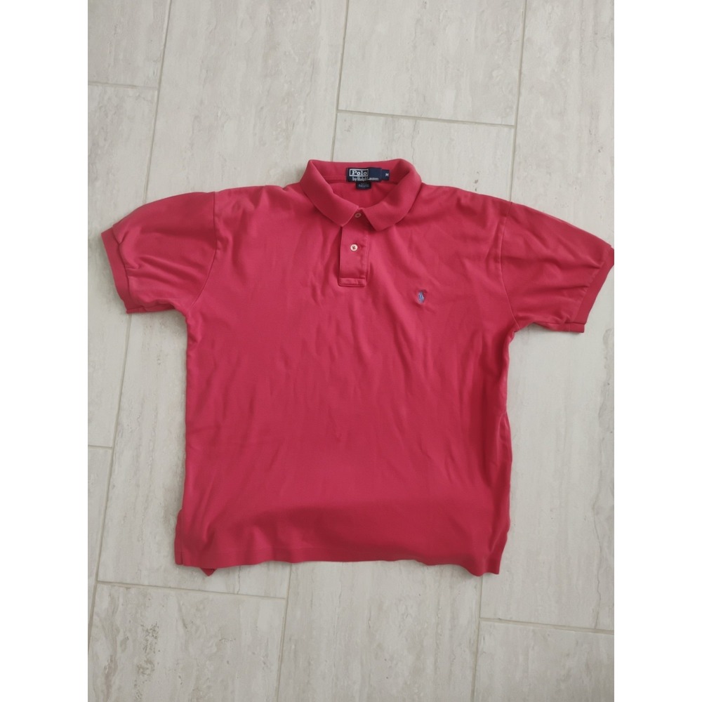 Polo Ralph Lauren Mens Medium Red Polo Shirt Short Sleeve Classic Pony Cotton